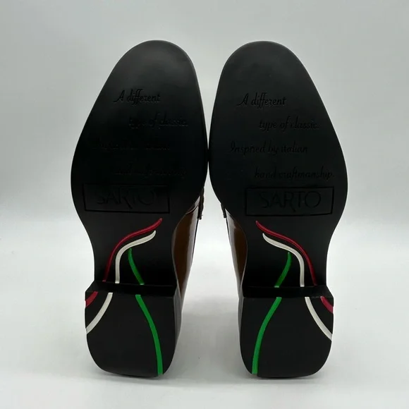 Sarto by Franco Sarto A-Eden Studs Loafers Brown Patent Size 10M New With Box